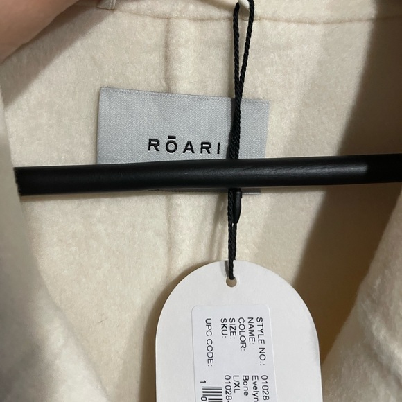 ROARI | NWT! EVELYN WOOL CASHMERE LONG COAT IN CREAM BONE SIZE: L/XL - Picture 6 of 8